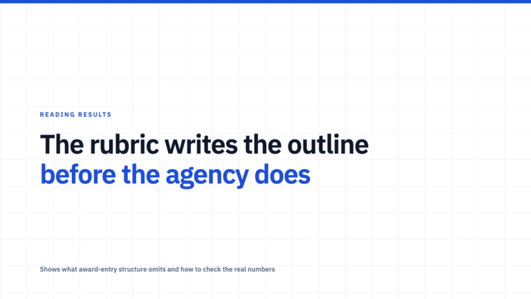 A Case Study Written for an Award Judge Isn't Written for You
