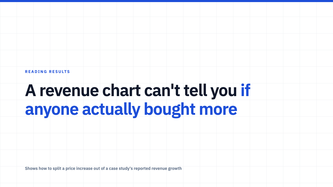 A Revenue Jump Might Be a Price Hike, Not More Customers