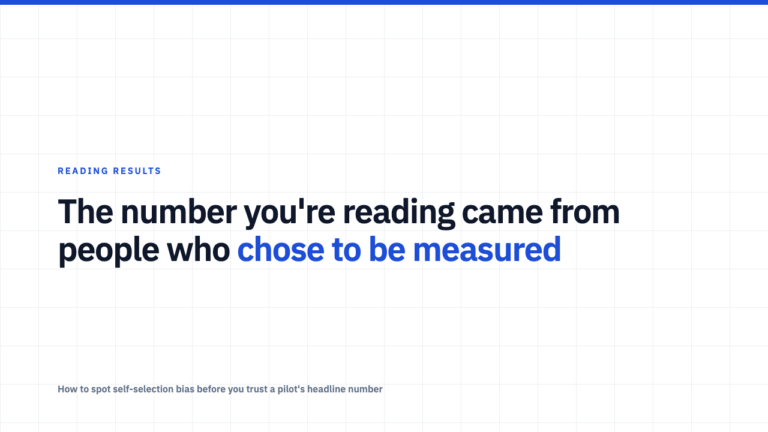 The Opt-In Pilot Group Was Never a Random Sample