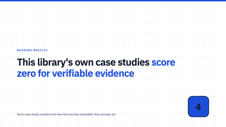 A case study number is only as good as what backs it up